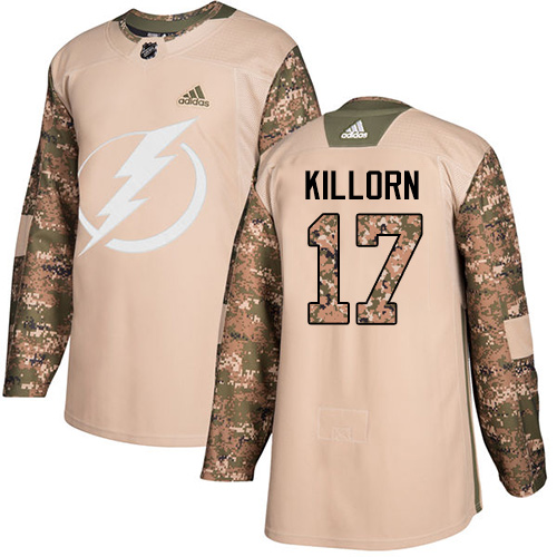 Adidas Lightning #17 Alex Killorn Camo Authentic Veterans Day Stitched NHL Jersey